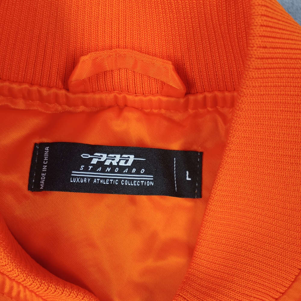 New York Unisex Orange Bomber Jacket Size Large - Picture 2 of 14